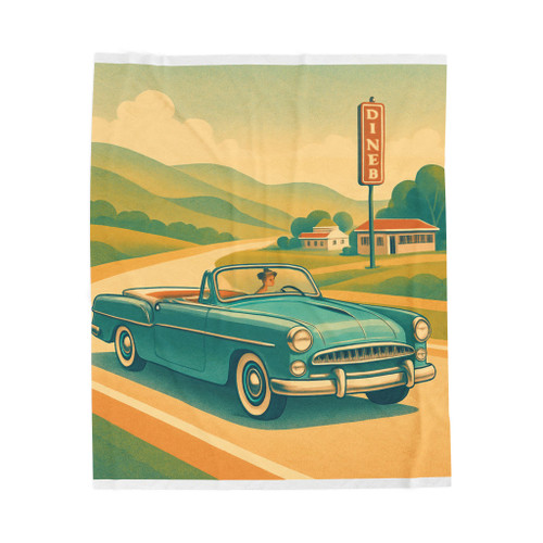 Retro Road Trip - Velveteen Plush Blanket