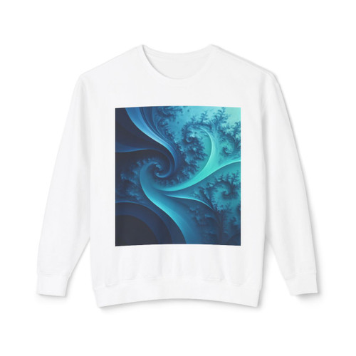 Fractal Harmony Wave - Unisex Lightweight Crewneck Sweatshirt
