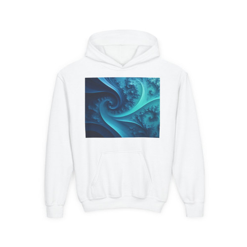 Fractal Harmony Wave - Youth Heavy Blend Hooded Sweatshirt