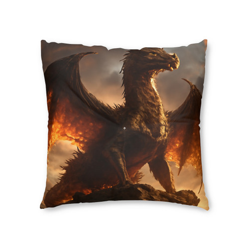 Golden Ember Leviathan - Tufted Floor Pillow, Square