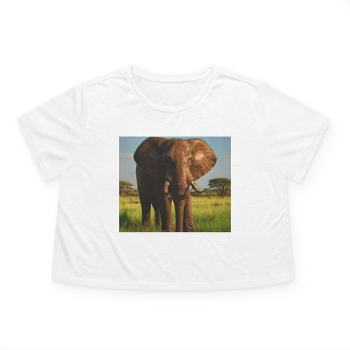 Majestic Elephant Spirit - Women's Flowy Cropped Tee