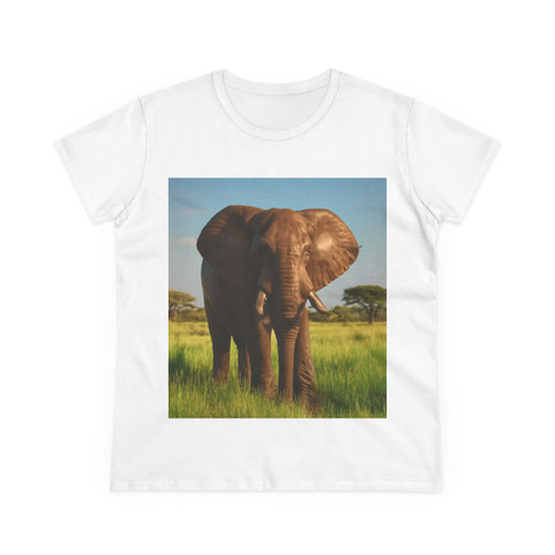 Majestic Elephant Spirit - Women's Midweight Cotton Tee