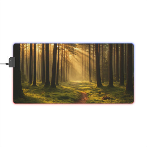Whispering Pine Forest - LED Gaming Mouse Pad