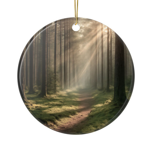 Whispering Pine Forest - Ceramic Ornaments, 2-Side Print