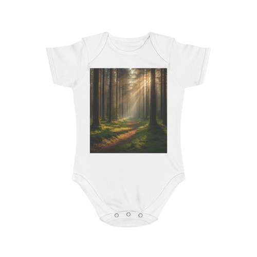 Whispering Pine Forest - Short Sleeve Baby Bodysuit