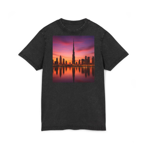 Dubai Twilight Mirage - Acid Washed Round Neck Tee
