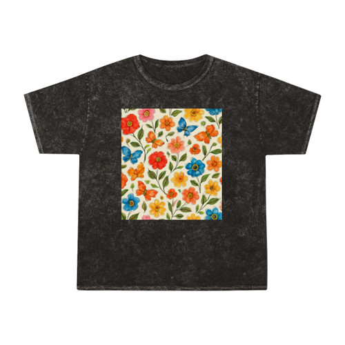 Whimsical Garden Play - Unisex Mineral Wash T-Shirt