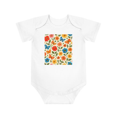 Whimsical Garden Play - Baby Short Sleeve Bodysuit