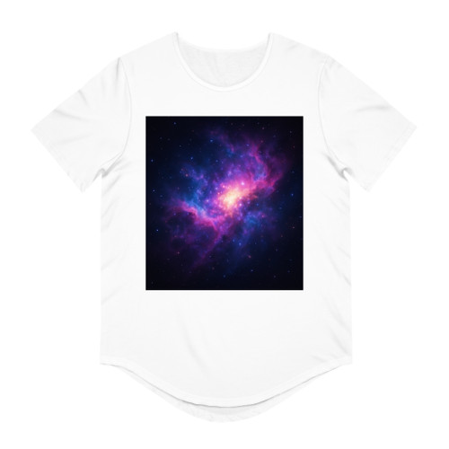 Luminous Nebula - Men's Jersey Curved Hem Tee