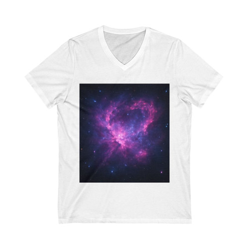 Celestial Drift Odyssey - Unisex Jersey Short Sleeve V-Neck Tee Celestial Drift Odyssey - Unisex Jersey Short Sleeve V-Neck Tee