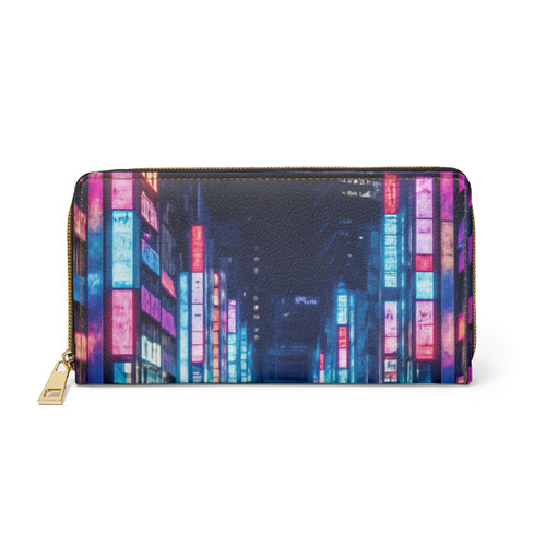 Vibrant Tokyo Lights - Zipper Wallet