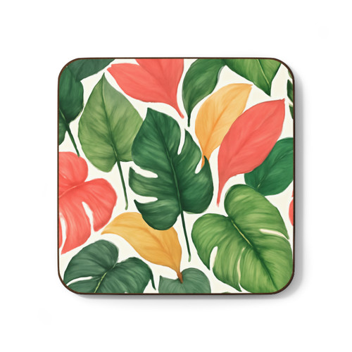 Tropical Leaf Fiesta - Hardboard Back Coaster