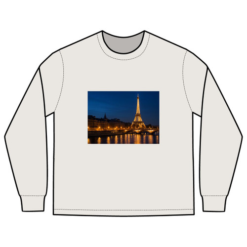 Paris Twilight Elegance - Men's Heavy Faded Long Sleeve Tee