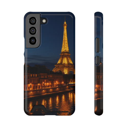 Paris Twilight Elegance - Phone Case With Card Holder