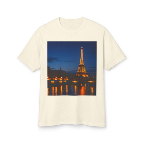 Paris Twilight Elegance - Unisex Garment-Dyed Heavyweight Cotton Tee