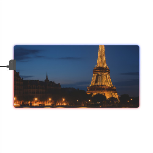 Paris Twilight Elegance - LED Gaming Mouse Pad