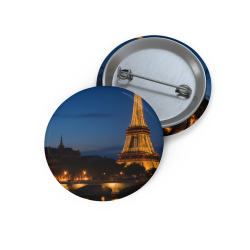 Paris Twilight Elegance - Custom Pin Buttons