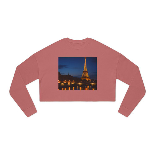 Paris Twilight Elegance - Women's Cropped Sweatshirt