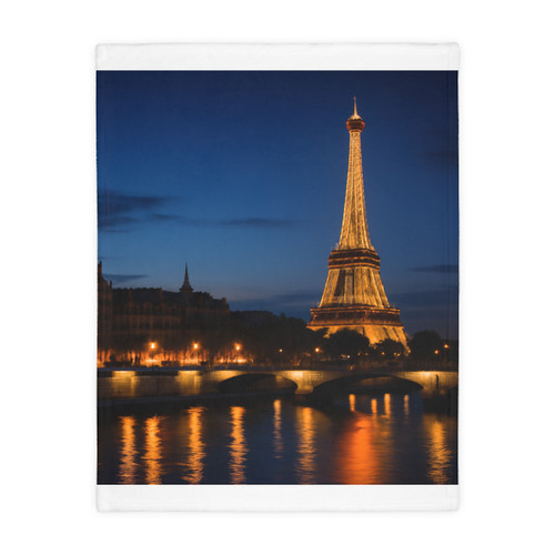 Paris Twilight Elegance - Velveteen Microfiber Blanket (Two-sided print)