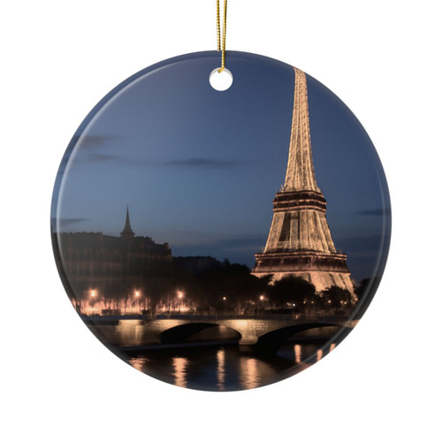 Paris Twilight Elegance - Ceramic Ornaments, 2-Side Print