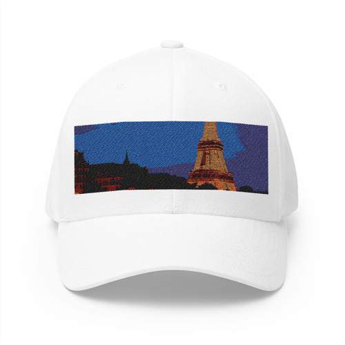 Paris Twilight Elegance - Closed-Back Structured Cap (Embroidery)