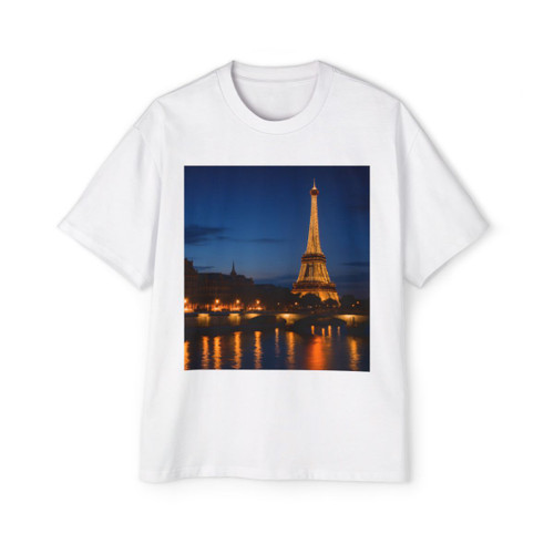 Paris Twilight Elegance - Men's Heavy Oversized Tee