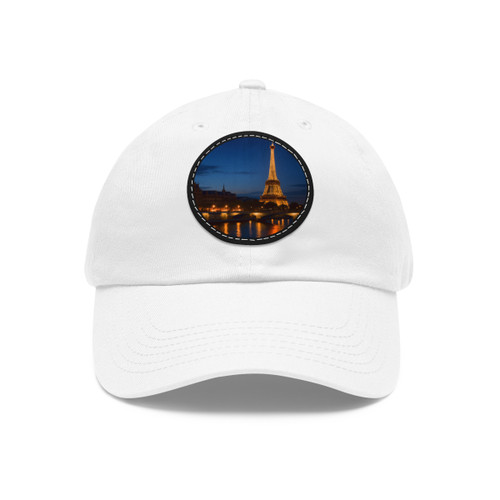 Paris Twilight Elegance - Dad Hat with Leather Patch (Round)