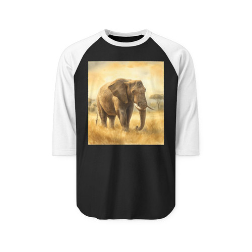 Majestic Elephant Serenade - Unisex Three-Quarter Sleeve Raglan Shirt