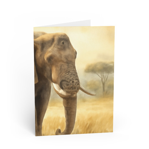 Majestic Elephant Serenade - Greeting Cards
