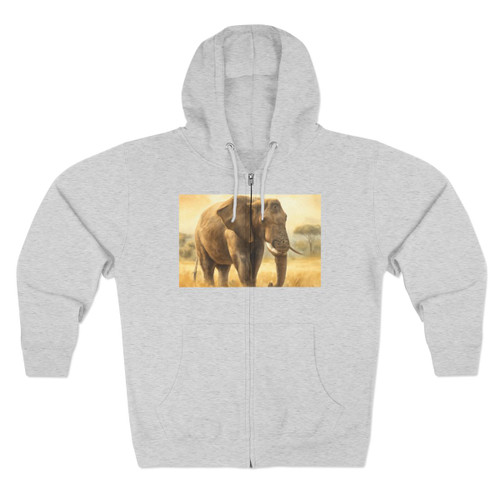Majestic Elephant Serenade - Unisex Zip Hoodie