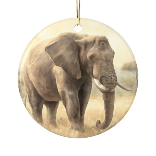 Majestic Elephant Serenade - Ceramic Ornaments, 2-Side Print