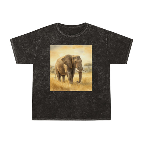 Majestic Elephant Serenade - Unisex Mineral Wash T-Shirt