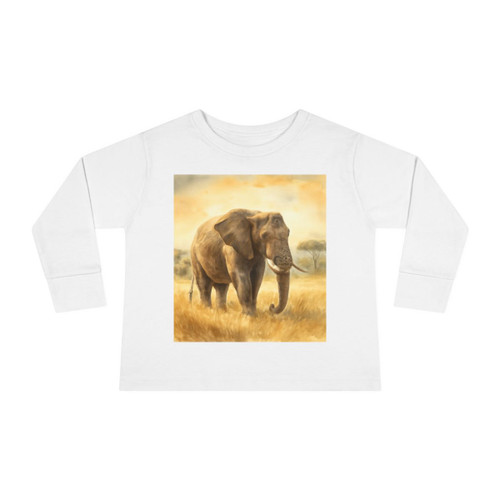 Majestic Elephant Serenade - Toddler Long Sleeve Tee