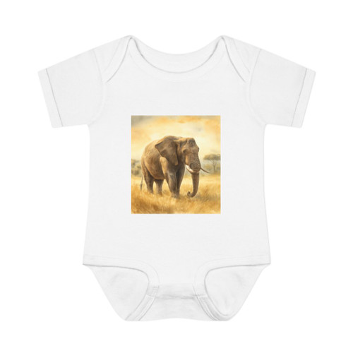 Majestic Elephant Serenade - Infant Baby Rib Bodysuit