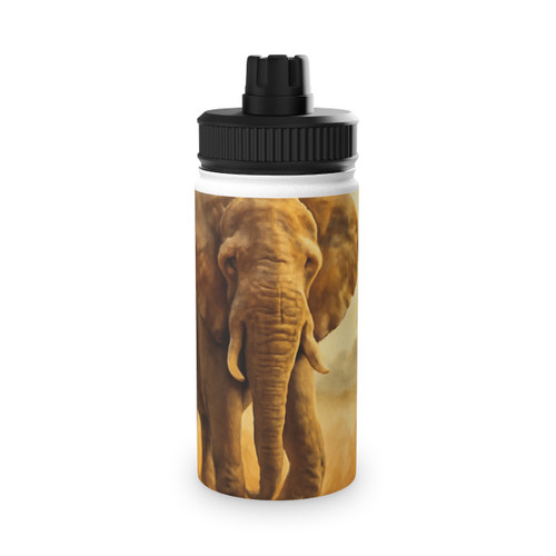Majestic Elephant Serenade - Stainless Steel Water Bottle, Sports Lid