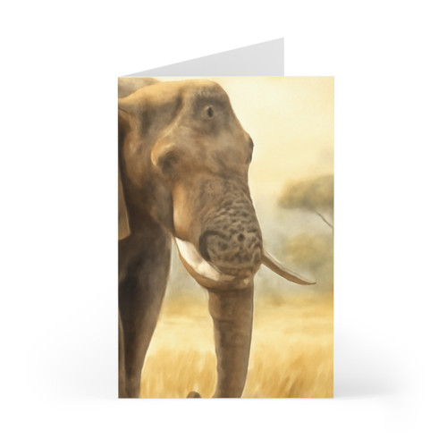 Majestic Elephant Serenade - Greeting Cards (7 pcs)