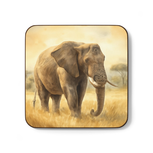 Majestic Elephant Serenade - Hardboard Back Coaster