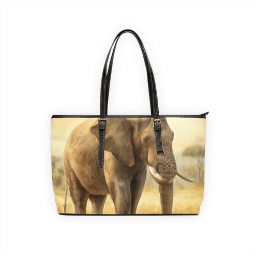 Majestic Elephant Serenade - PU Leather Shoulder Bag