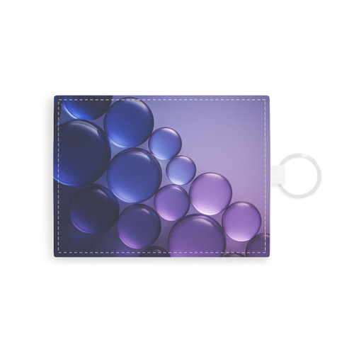 Ethereal Sphere Cascade - Saffiano Leather Card Holder