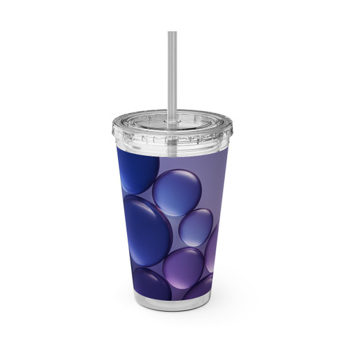 Ethereal Sphere Cascade - Sunsplash Tumbler with Straw, 16oz Ethereal Sphere Cascade - Sunsplash Tumbler with Straw, 16oz