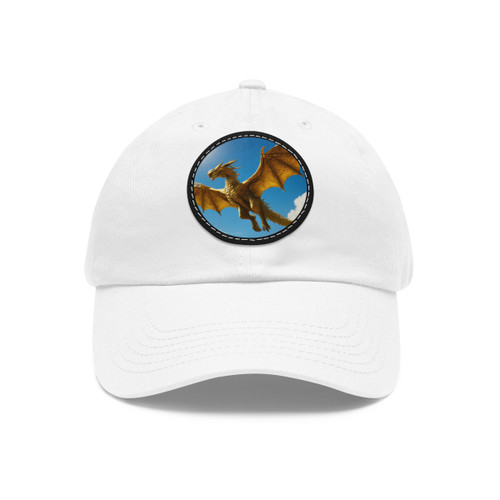 Golden Flame Sovereign - Dad Hat with Leather Patch (Round)