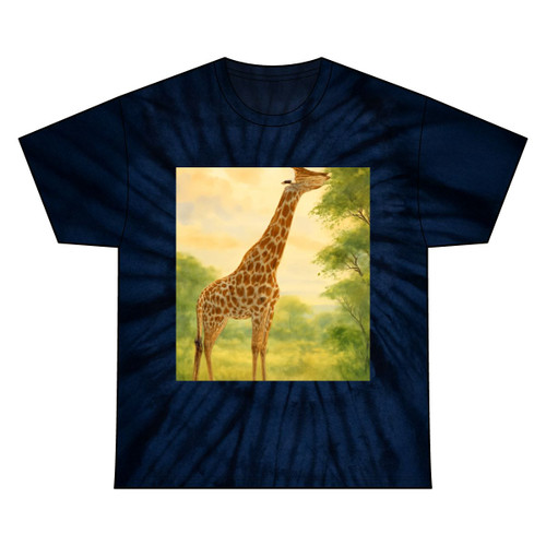 Gentle Giraffe Grace - Unisex Tie Dye Cotton Tee