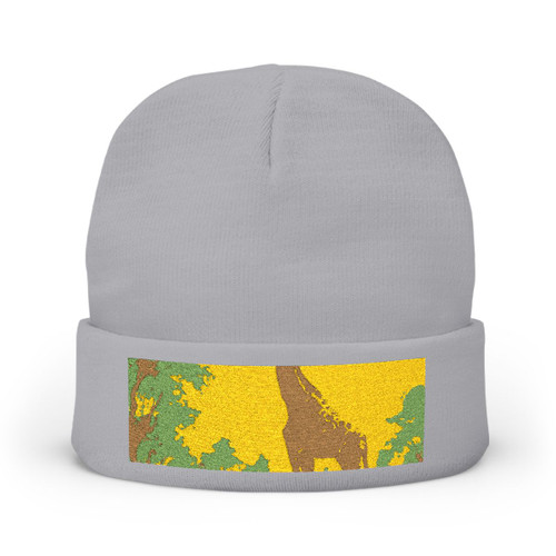 Gentle Giraffe Grace - Knit Beanie (Embroidery)