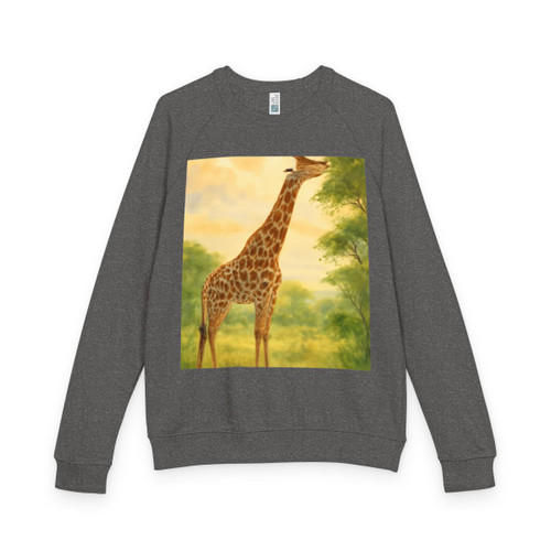 Gentle Giraffe Grace - Unisex French Terry Raglan Crewneck