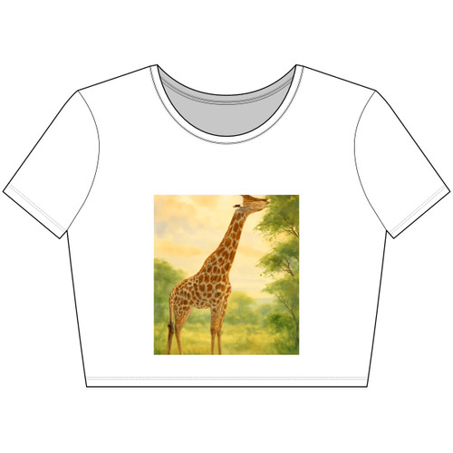 Gentle Giraffe Grace - Women’s Poly-Cotton Crop Tee