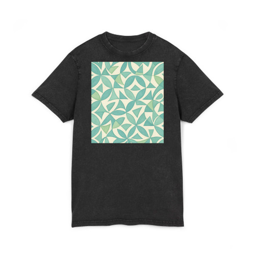 Geometric Serenity - Acid Washed Round Neck Tee