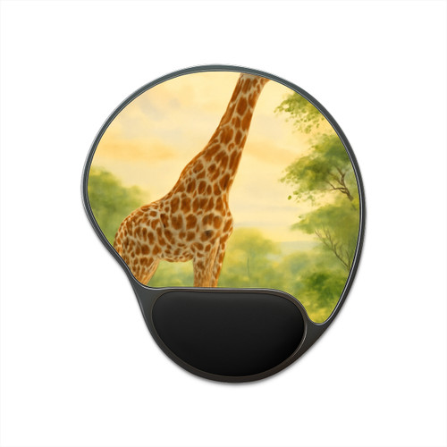 Gentle Giraffe Grace - Mouse Pad With Wrist Rest