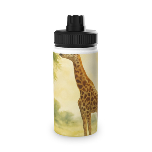 Gentle Giraffe Grace - Stainless Steel Water Bottle, Sports Lid
