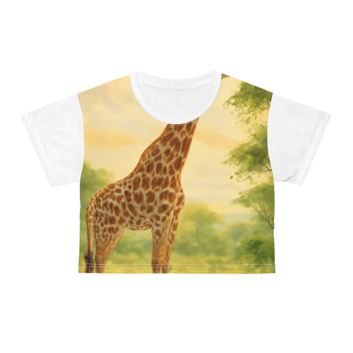Gentle Giraffe Grace - Crop Tee (AOP)