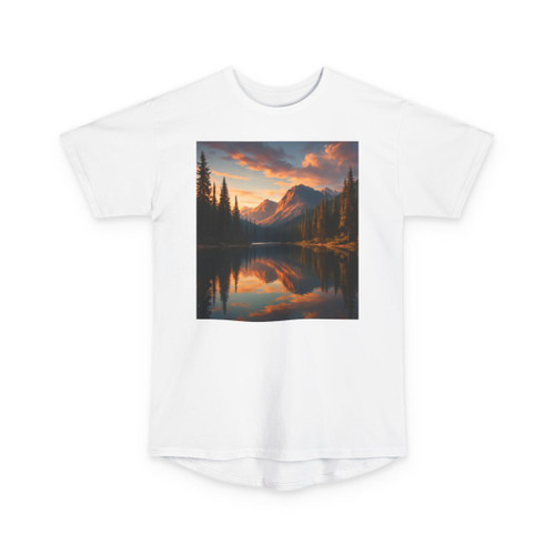 Serene Lake Reflection - Unisex Long Body Urban Tee